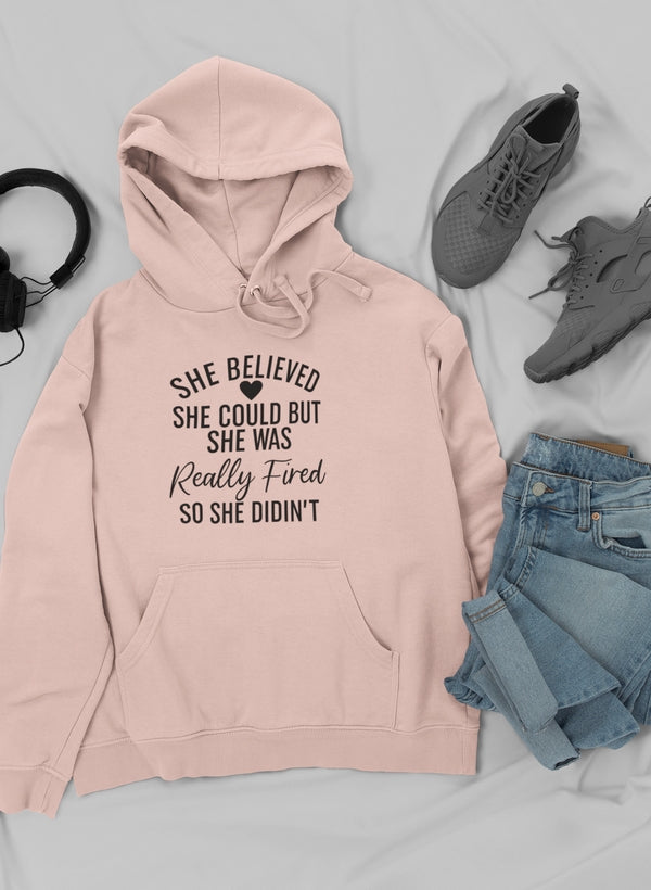 She Believed She Could Hoodie shopmerchmallow Virgin Teez - Black Hoodie
