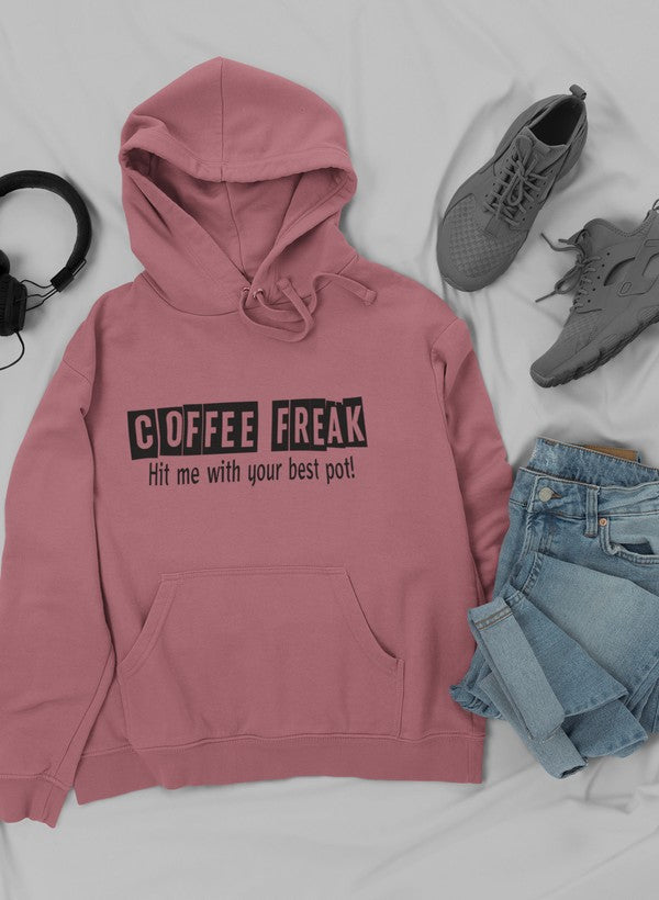Coffee Freak Hoodie shopmerchmallow Virgin Teez - Black Hoodie