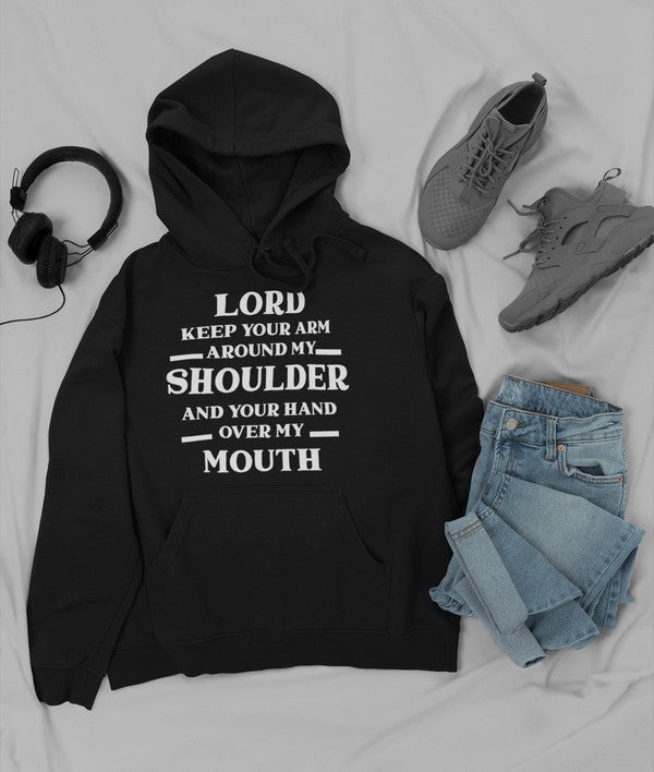 Lord Keep Your Arm Around My Shoulder Hoodie shopmerchmallow Virgin Teez - Black Hoodie