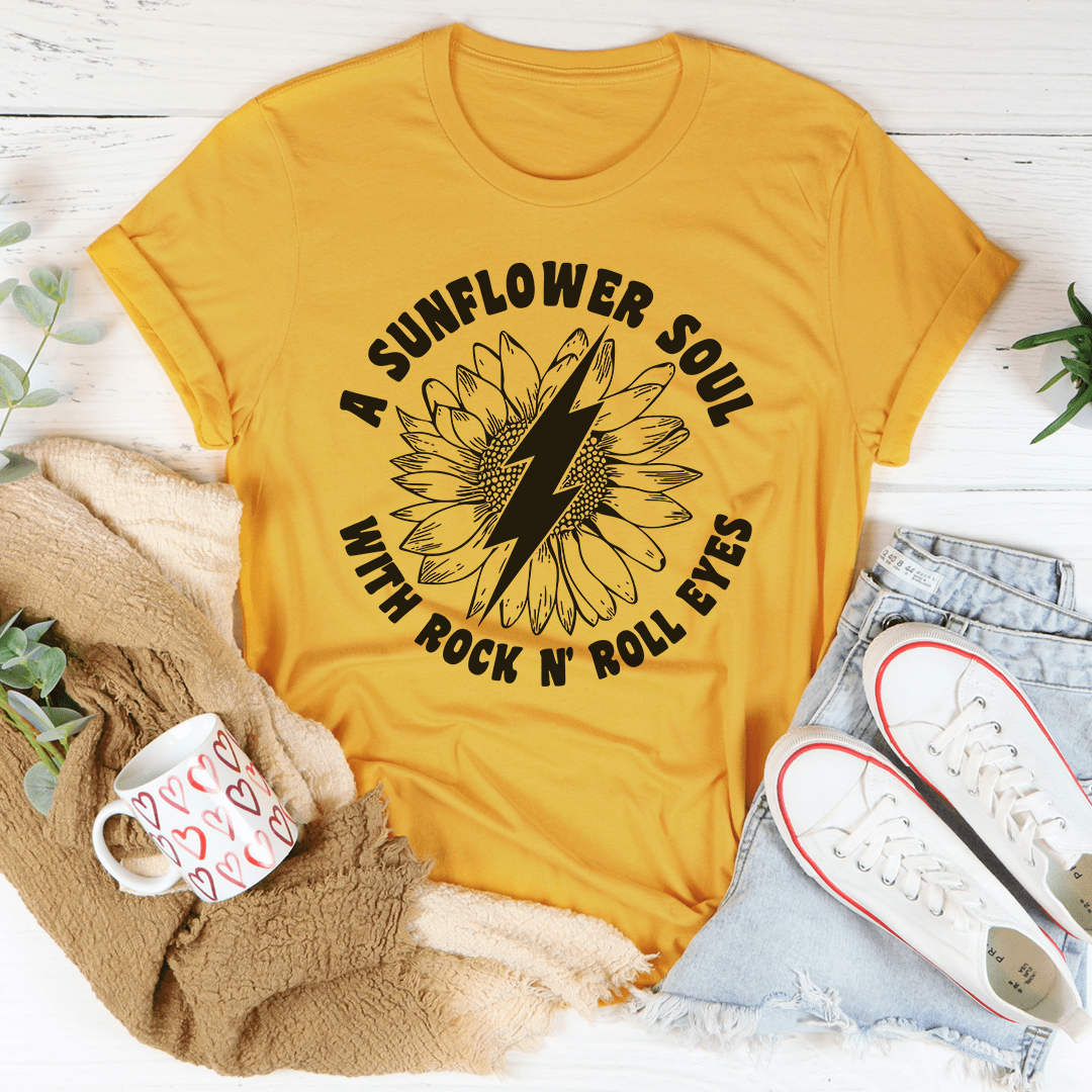 Sunflower Soul & Rock N Roll Eyes T-Shirt shopmerchmallow Sunflower Soul & Rock N Roll Eyes T-Shirt