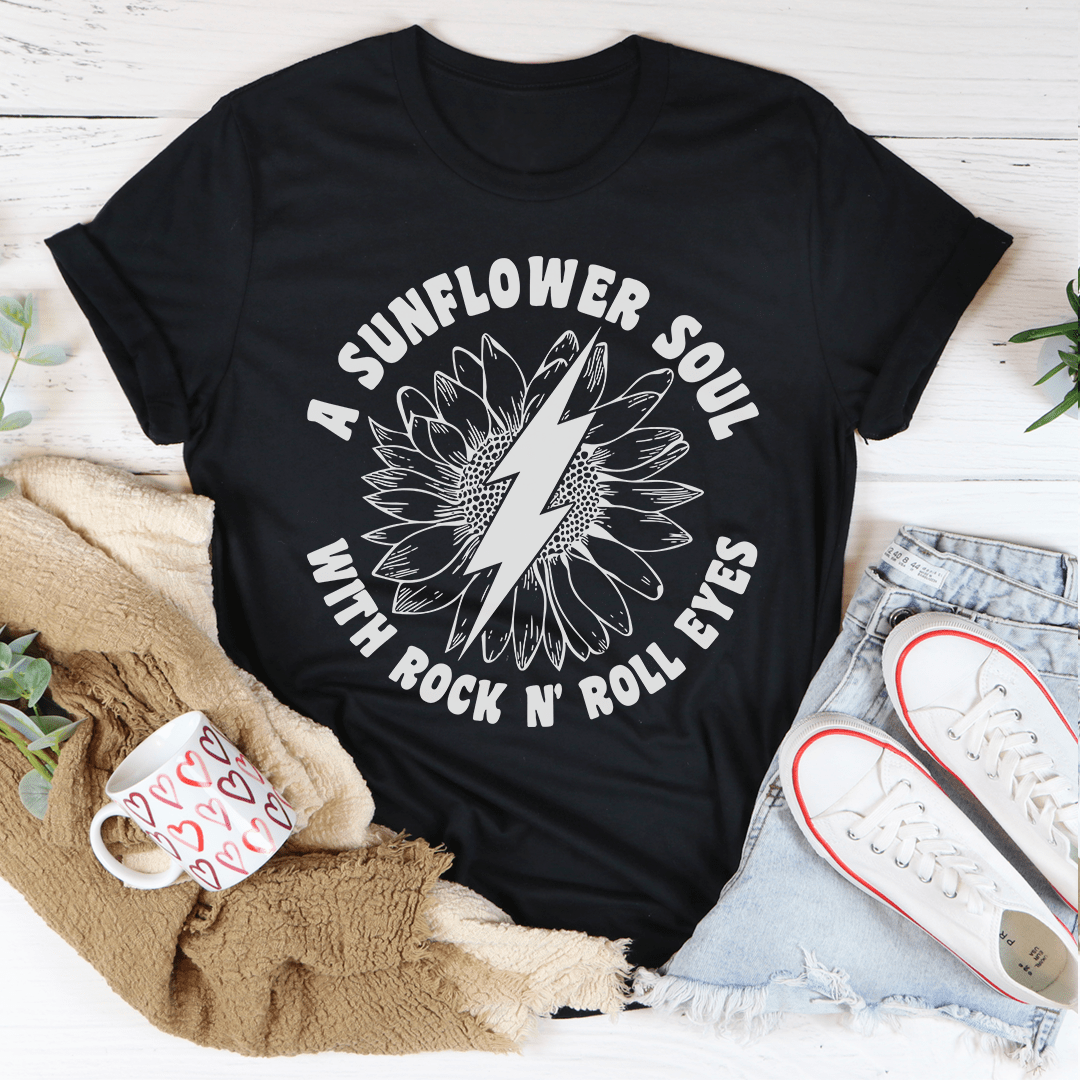 Sunflower Soul & Rock N Roll Eyes T-Shirt shopmerchmallow Sunflower Soul & Rock N Roll Eyes T-Shirt