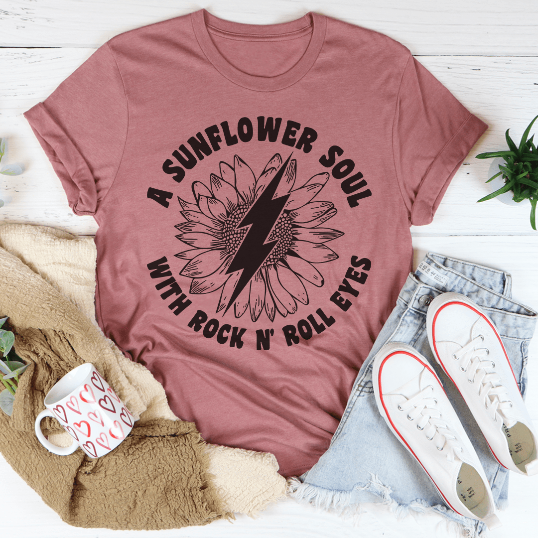 Sunflower Soul & Rock N Roll Eyes T-Shirt shopmerchmallow Sunflower Soul & Rock N Roll Eyes T-Shirt