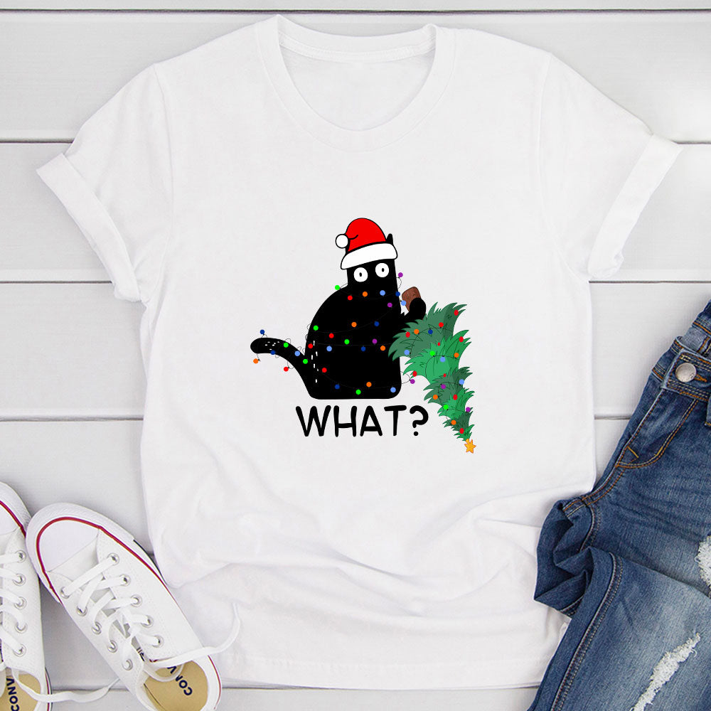 What Cat Christmas Tree T-Shirt shopmerchmallow What Cat Christmas Tree T-Shirt