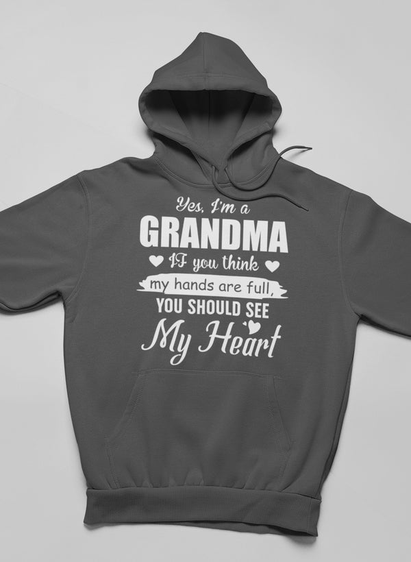 Yes, I Am A Grandma Hoodie shopmerchmallow Virgin Teez - Black Hoodie