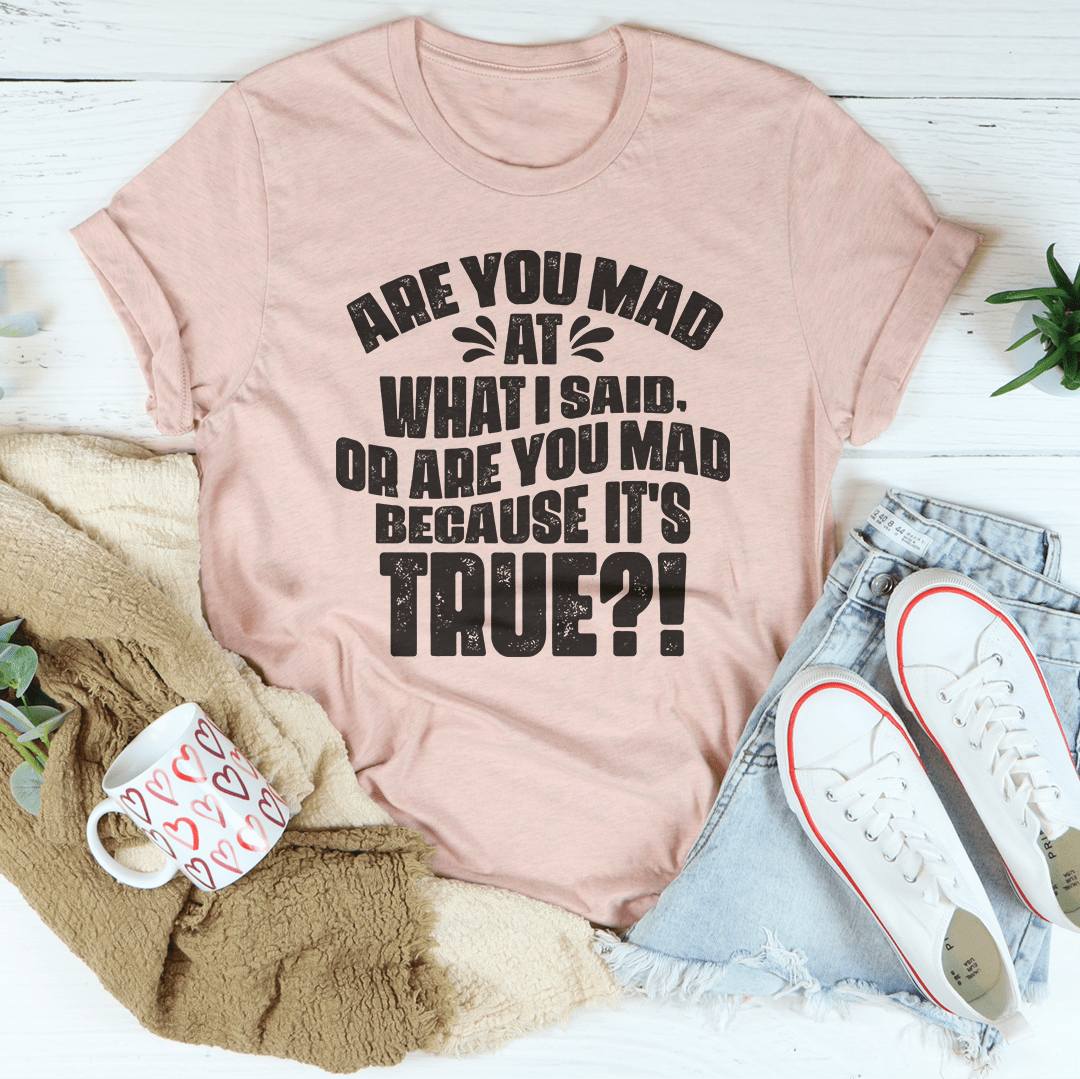 Are You Mad At What I Said Or Are You Mad Because It's True Tee shopmerchmallow Are You Mad At What I Said Or Are You Mad Because It's True Tee