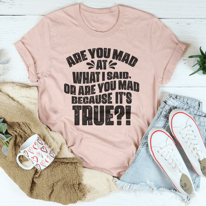 Are You Mad At What I Said Or Are You Mad Because It's True Tee shopmerchmallow Are You Mad At What I Said Or Are You Mad Because It's True Tee