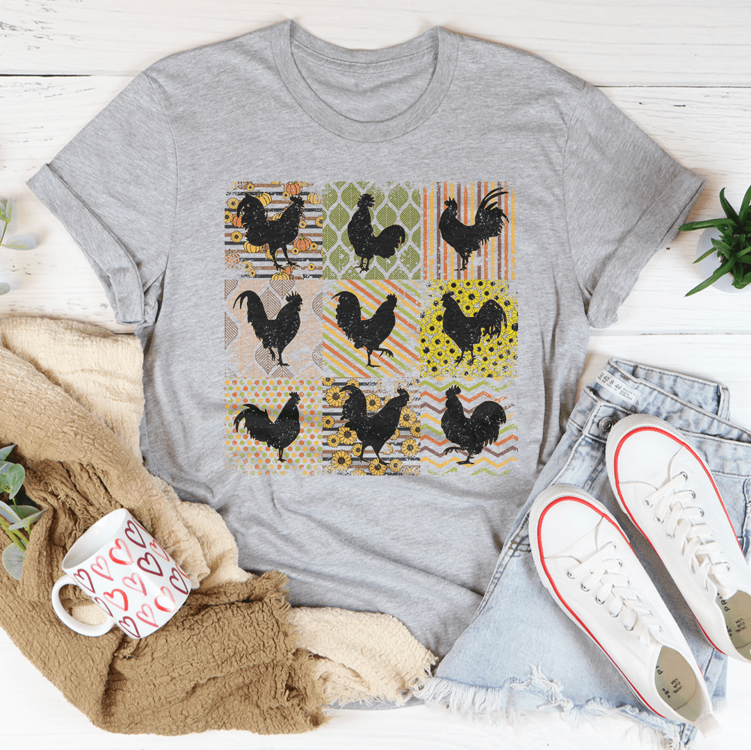 Boho Retro Chickens Tee shopmerchmallow Boho Retro Chickens Tee