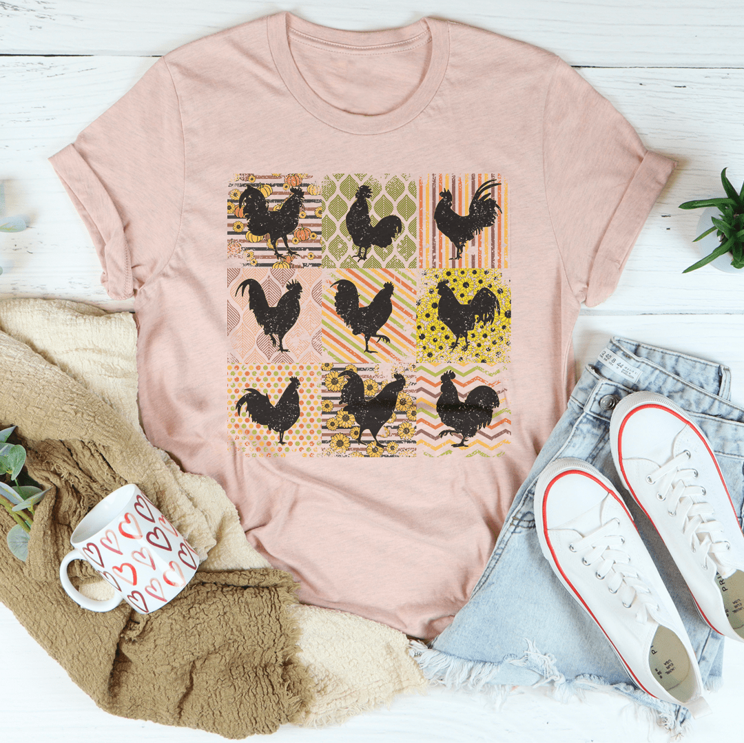 Boho Retro Chickens Tee shopmerchmallow Boho Retro Chickens Tee