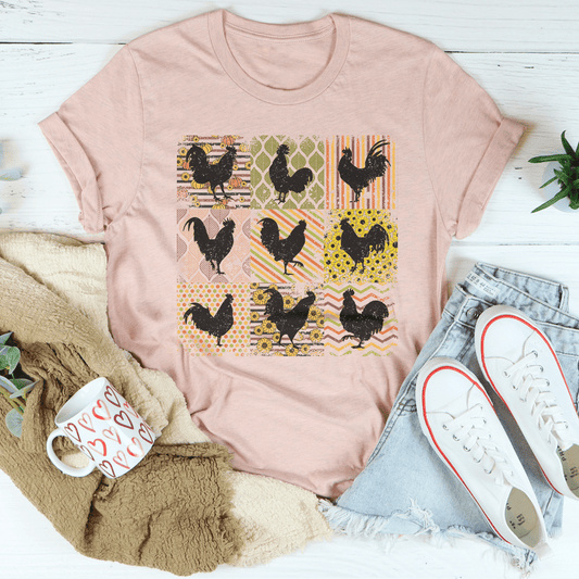 Boho Retro Chickens Tee shopmerchmallow Boho Retro Chickens Tee