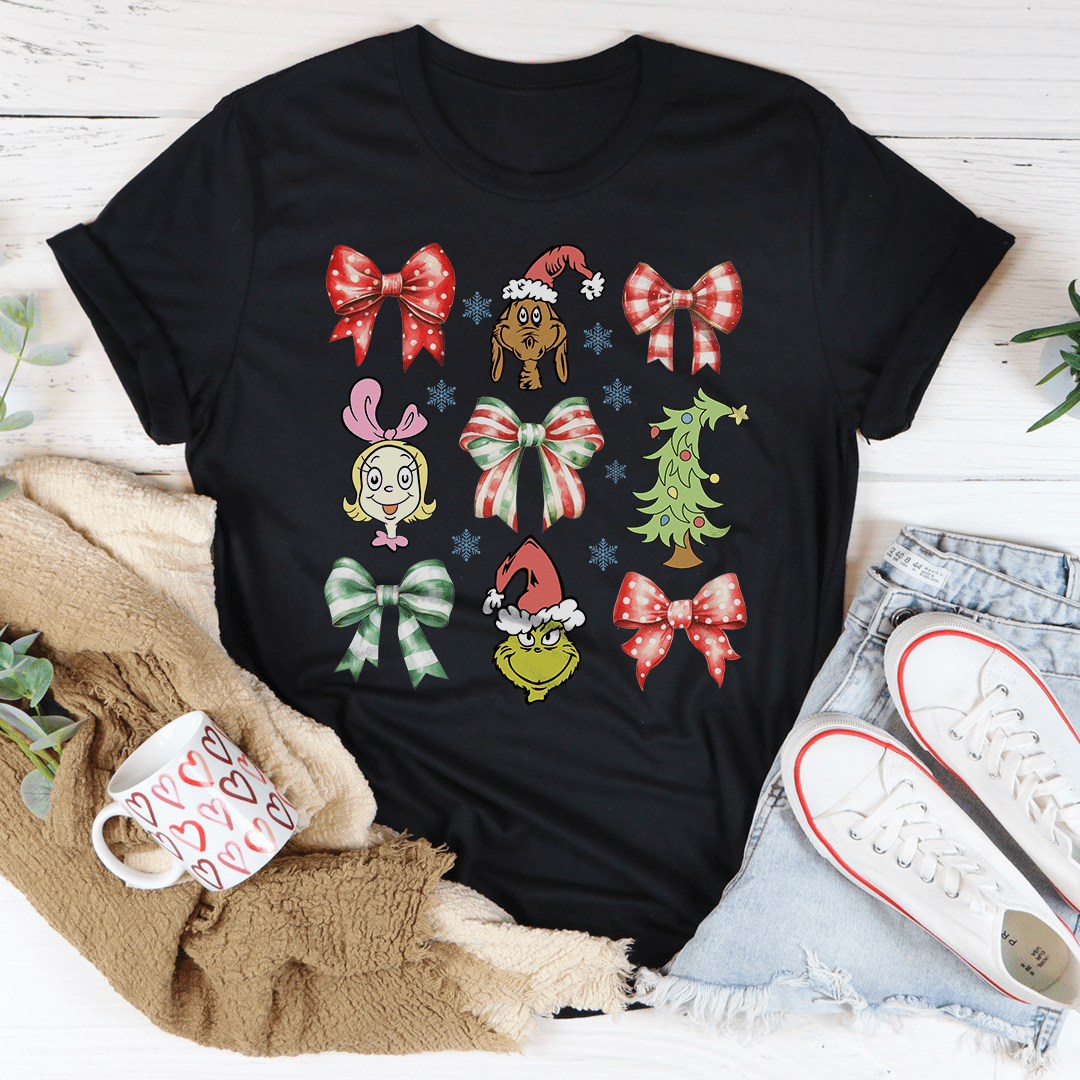 Coquette Bow Grinch Tee shopmerchmallow Coquette Bow Grinch Tee