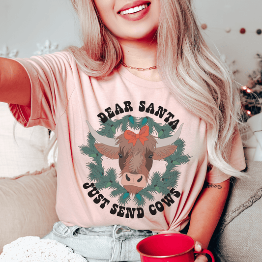 Dear Santa Just Send Cows Tee shopmerchmallow Dear Santa Just Send Cows Tee