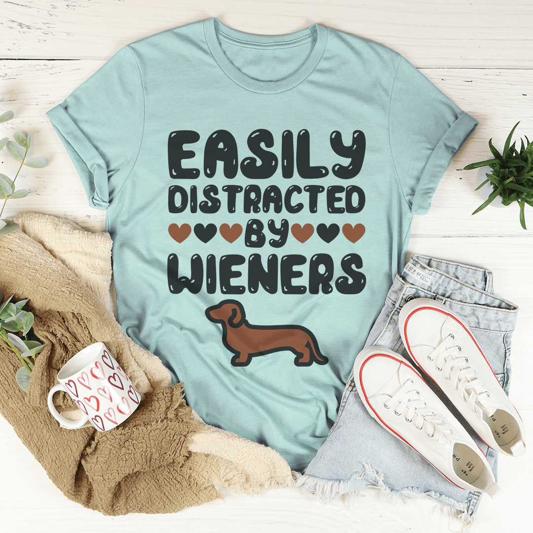 Easily Distracted By Wieners Tee shopmerchmallow Easily Distracted By Wieners Tee