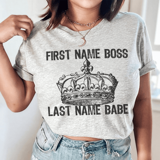 First Name Boss Last Name Babe Tee shopmerchmallow First Name Boss Last Name Babe Tee