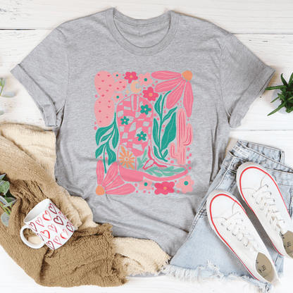 Floral Cowboy Boot Tee shopmerchmallow Floral Cowboy Boot Tee