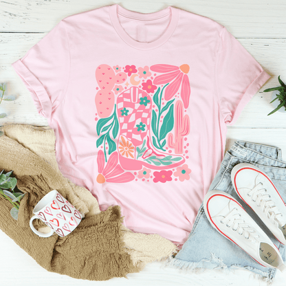Floral Cowboy Boot Tee shopmerchmallow Floral Cowboy Boot Tee
