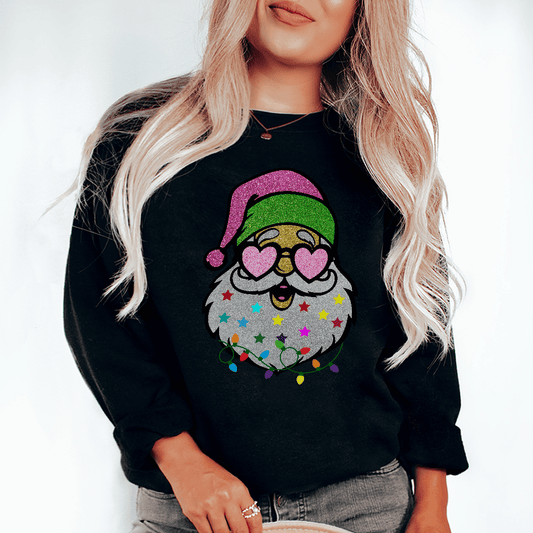 Glitter Santa Sweatshirt shopmerchmallow Glitter Santa Sweatshirt