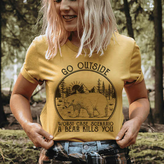 Go Outside Worst Case Scenario A Bear Kills You Tee shopmerchmallow Go Outside Worst Case Scenario A Bear Kills You Tee