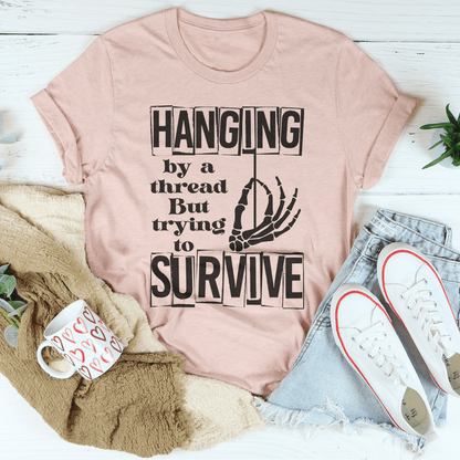 Hanging By A Thread But Trying To Survive Tee shopmerchmallow Hanging By A Thread But Trying To Survive Tee