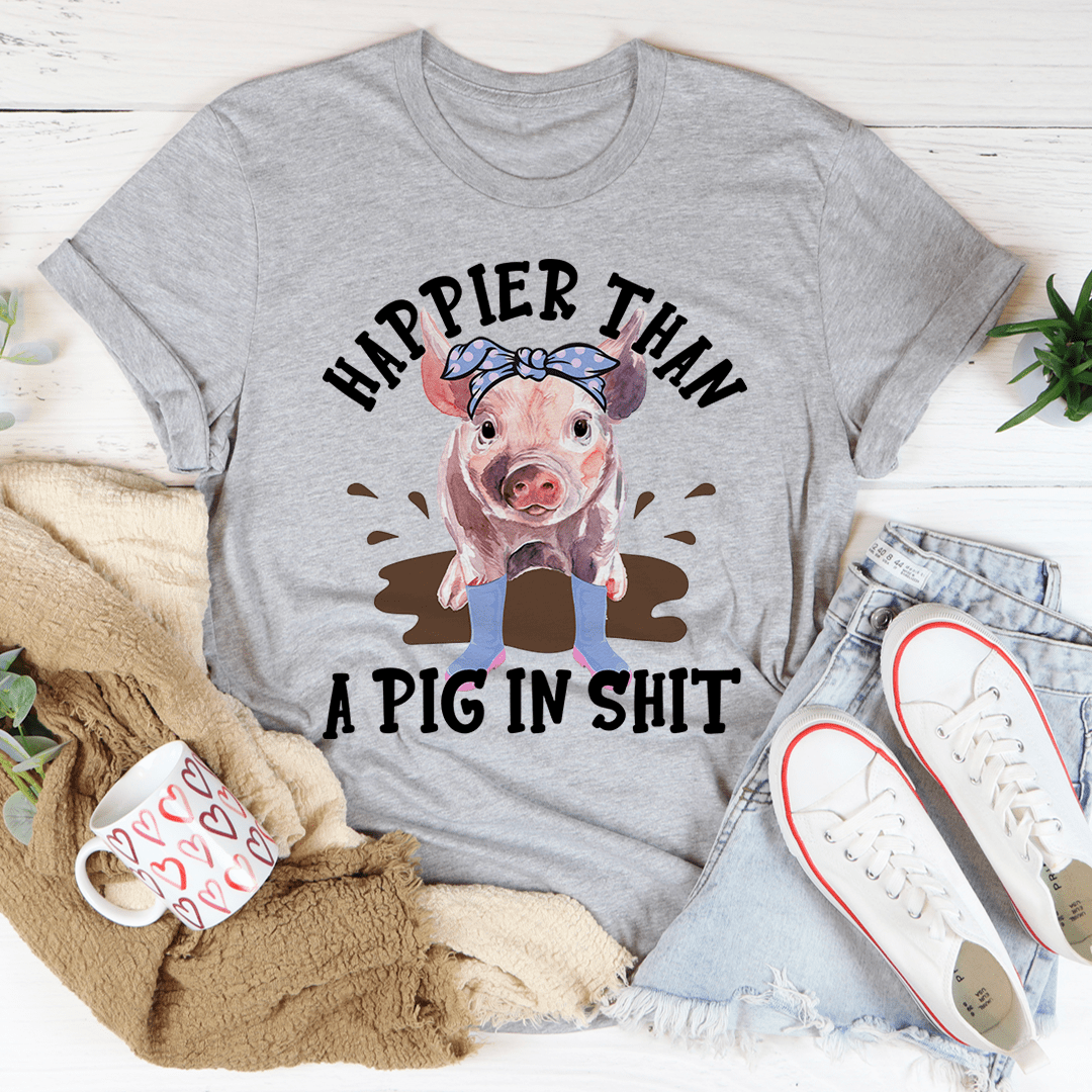 Happier Than A Pig Tee shopmerchmallow Happier Than A Pig Tee
