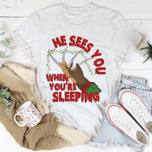 He Sees You When You're Sleeping Tee shopmerchmallow He Sees You When You're Sleeping Tee