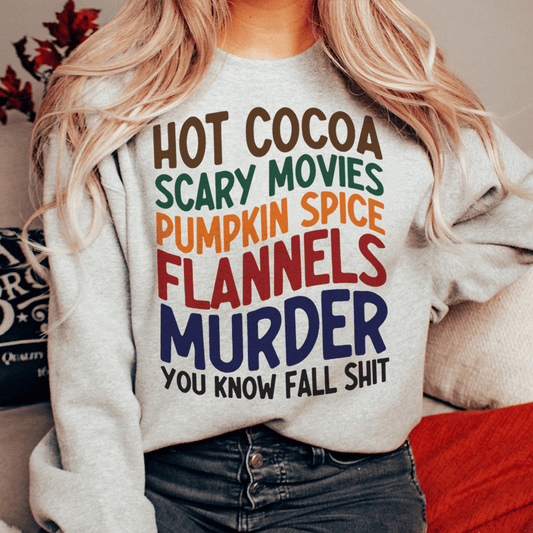 Hot Cocoa Scary Movies Pumpkin Spice Flannels shopmerchmallow Hot Cocoa Scary Movies Pumpkin Spice Flannels