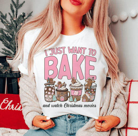 I Just Want To Bake And Watch Christmas Movies Tee shopmerchmallow I Just Want To Bake And Watch Christmas Movies Tee