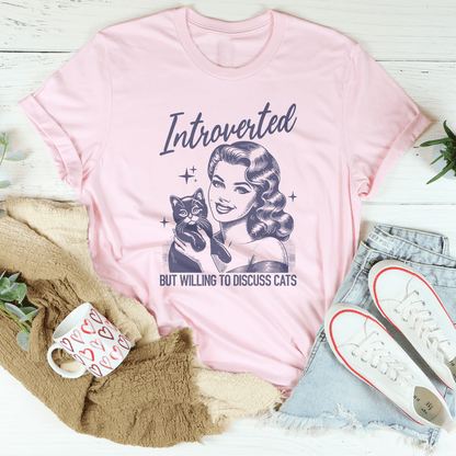 Introverted But Willing To Discuss Cats Tee shopmerchmallow Introverted But Willing To Discuss Cats Tee