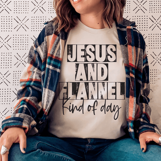Jesus & Flannel Kind Of Day Tee shopmerchmallow Jesus & Flannel Kind Of Day Tee