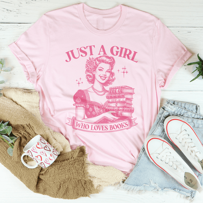 Just A Girl Who Loves Books Tee shopmerchmallow Just A Girl Who Loves Books Tee