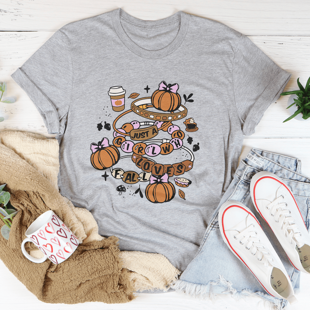 Just A Girl Who Loves Fall Tee shopmerchmallow Just A Girl Who Loves Fall Tee