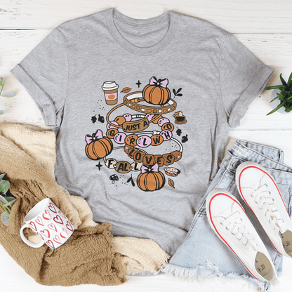 Just A Girl Who Loves Fall Tee shopmerchmallow Just A Girl Who Loves Fall Tee