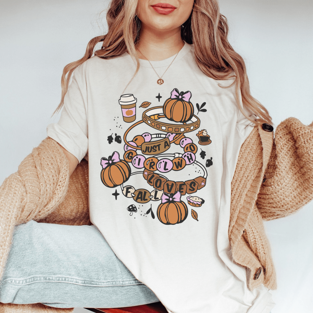 Just A Girl Who Loves Fall Tee shopmerchmallow Just A Girl Who Loves Fall Tee
