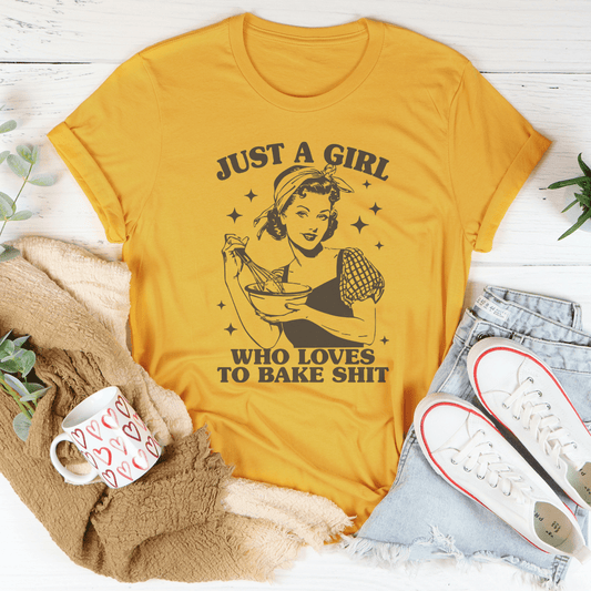 Just A Girl Who Loves To Bake Sh-t Tee shopmerchmallow Just A Girl Who Loves To Bake Sh-t Tee