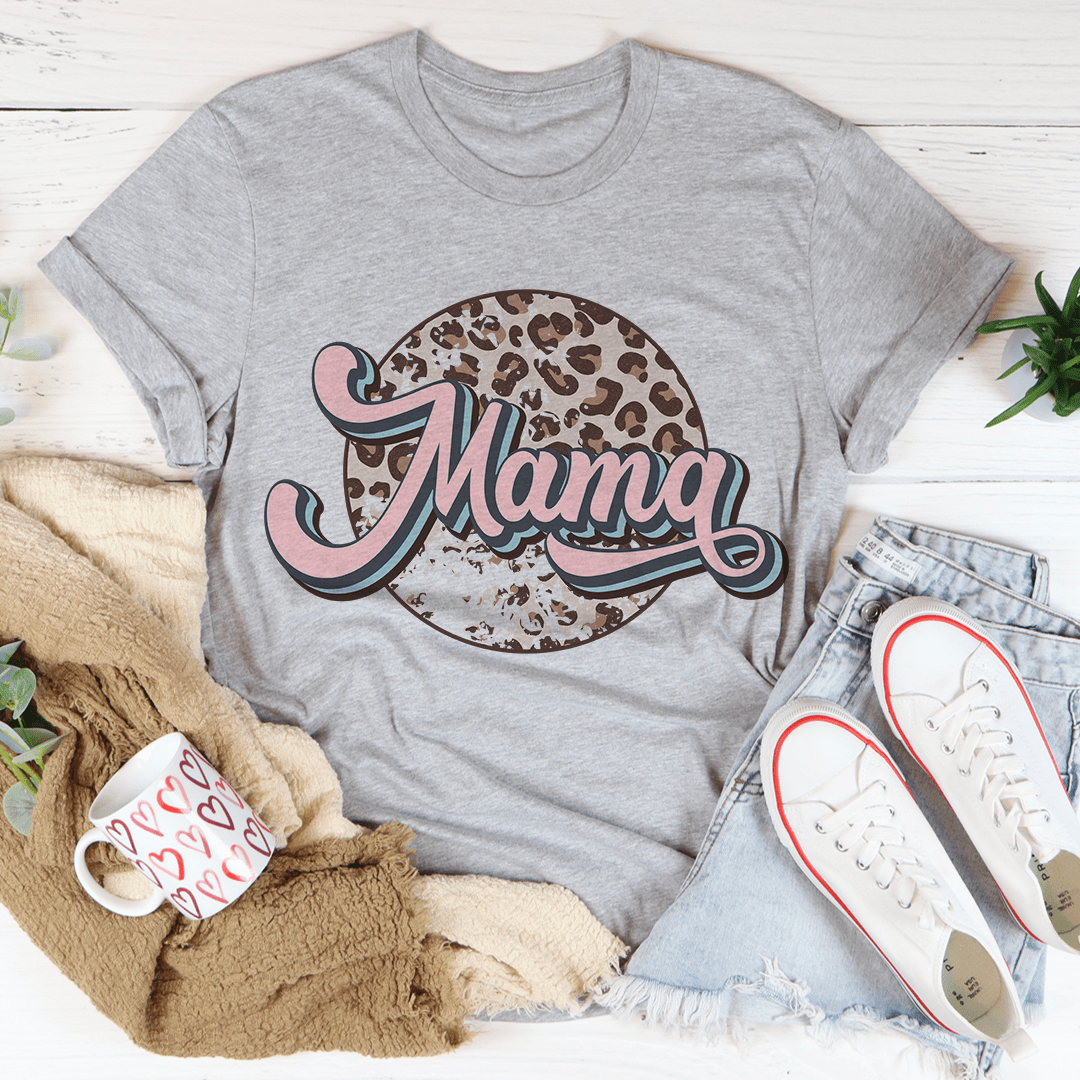 Mama Retro Leopard Tee shopmerchmallow Mama Retro Leopard Tee