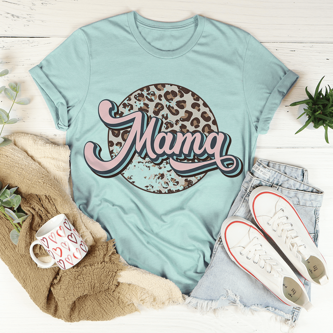 Mama Retro Leopard Tee shopmerchmallow Mama Retro Leopard Tee