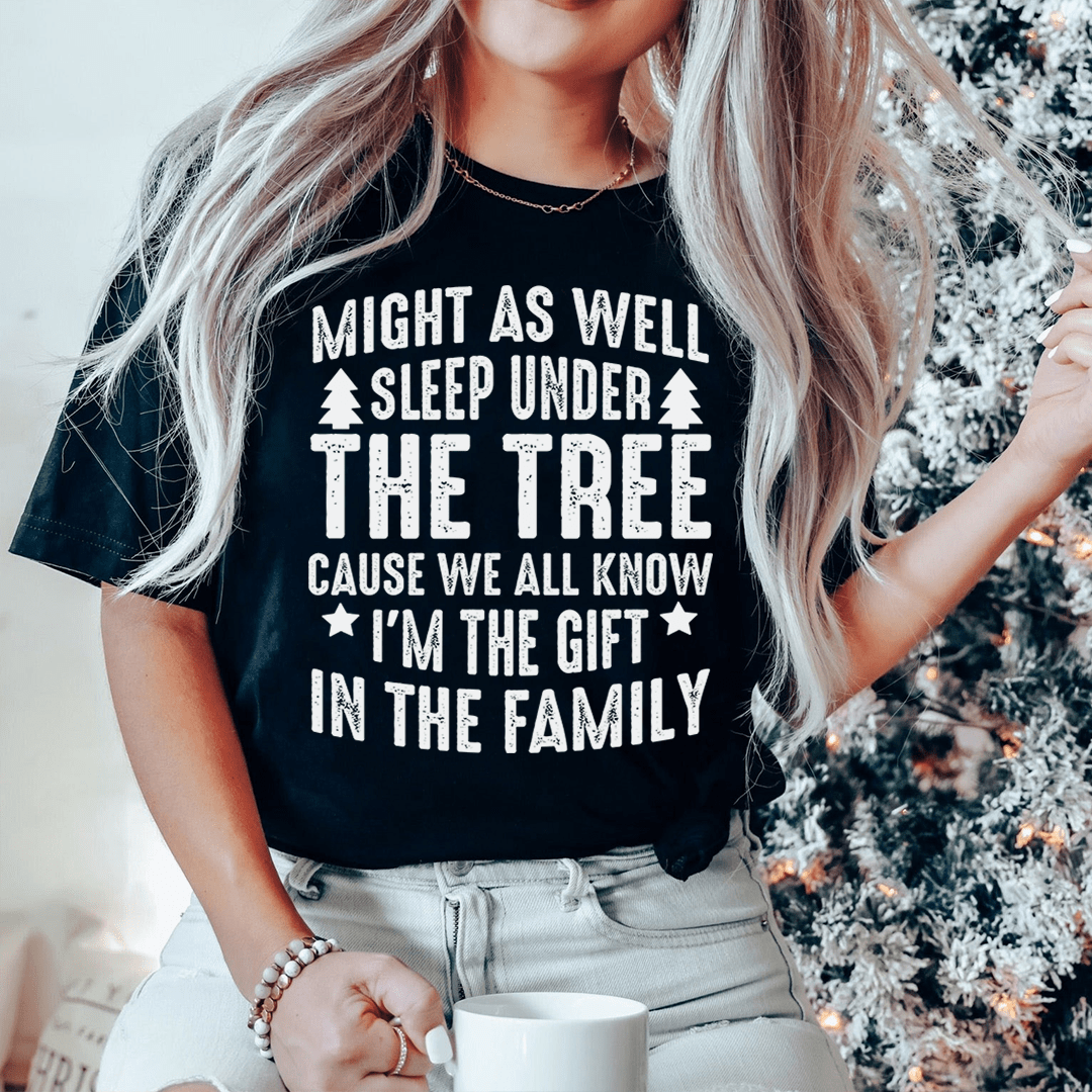 Might As Well Sleep Under The Tree Christmas Tee shopmerchmallow Might As Well Sleep Under The Tree Christmas Tee