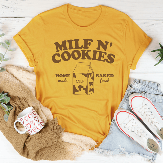 Milf N' Cookies Home Made Baked Fresh Tee shopmerchmallow Milf N' Cookies Home Made Baked Fresh Tee