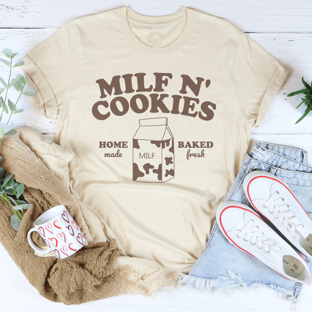 Milf N' Cookies Home Made Baked Fresh Tee shopmerchmallow Milf N' Cookies Home Made Baked Fresh Tee