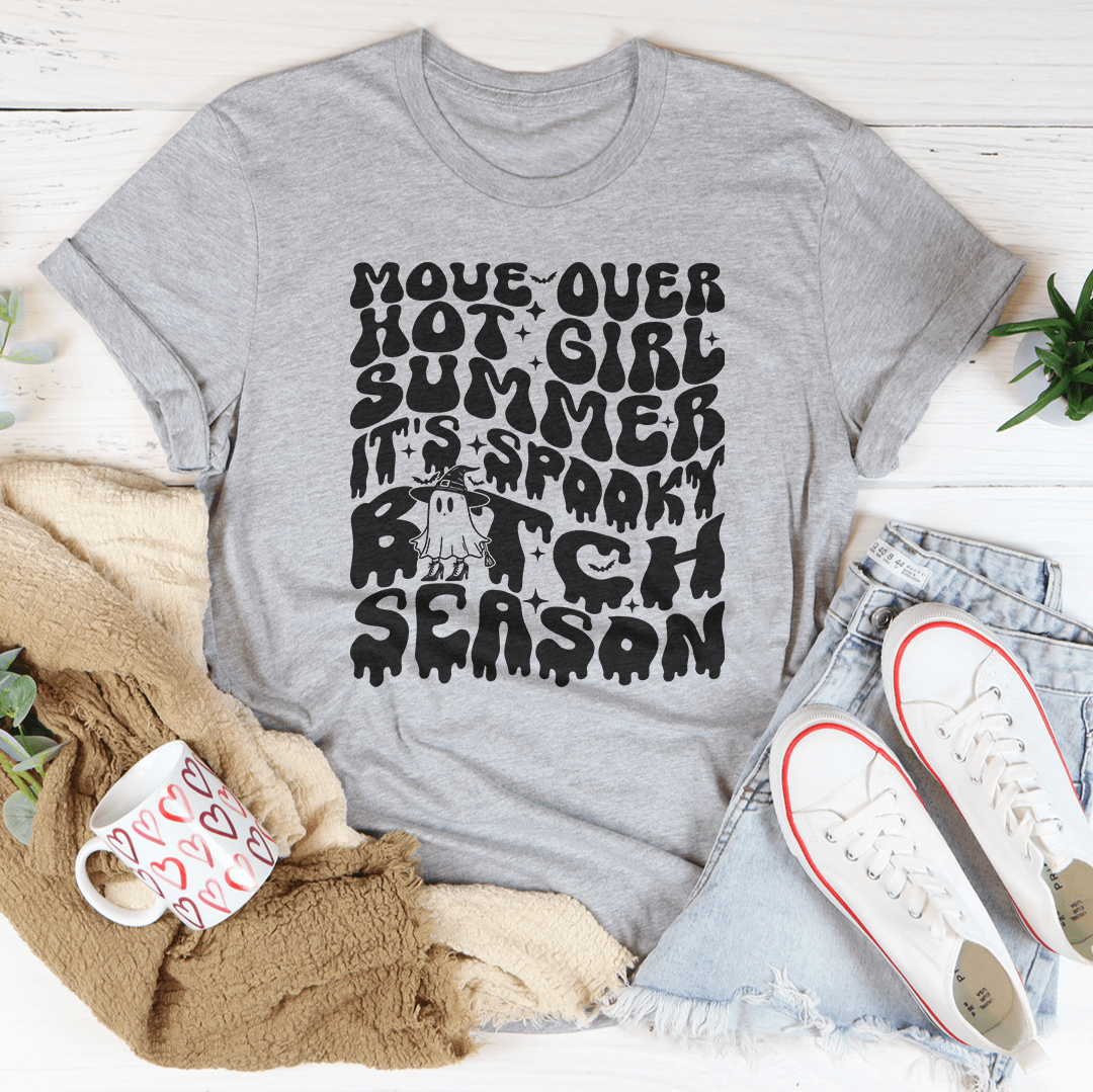 Move Over Hot Girl Summer It's Spooky B-tch Season Tee shopmerchmallow Move Over Hot Girl Summer It's Spooky B-tch Season Tee