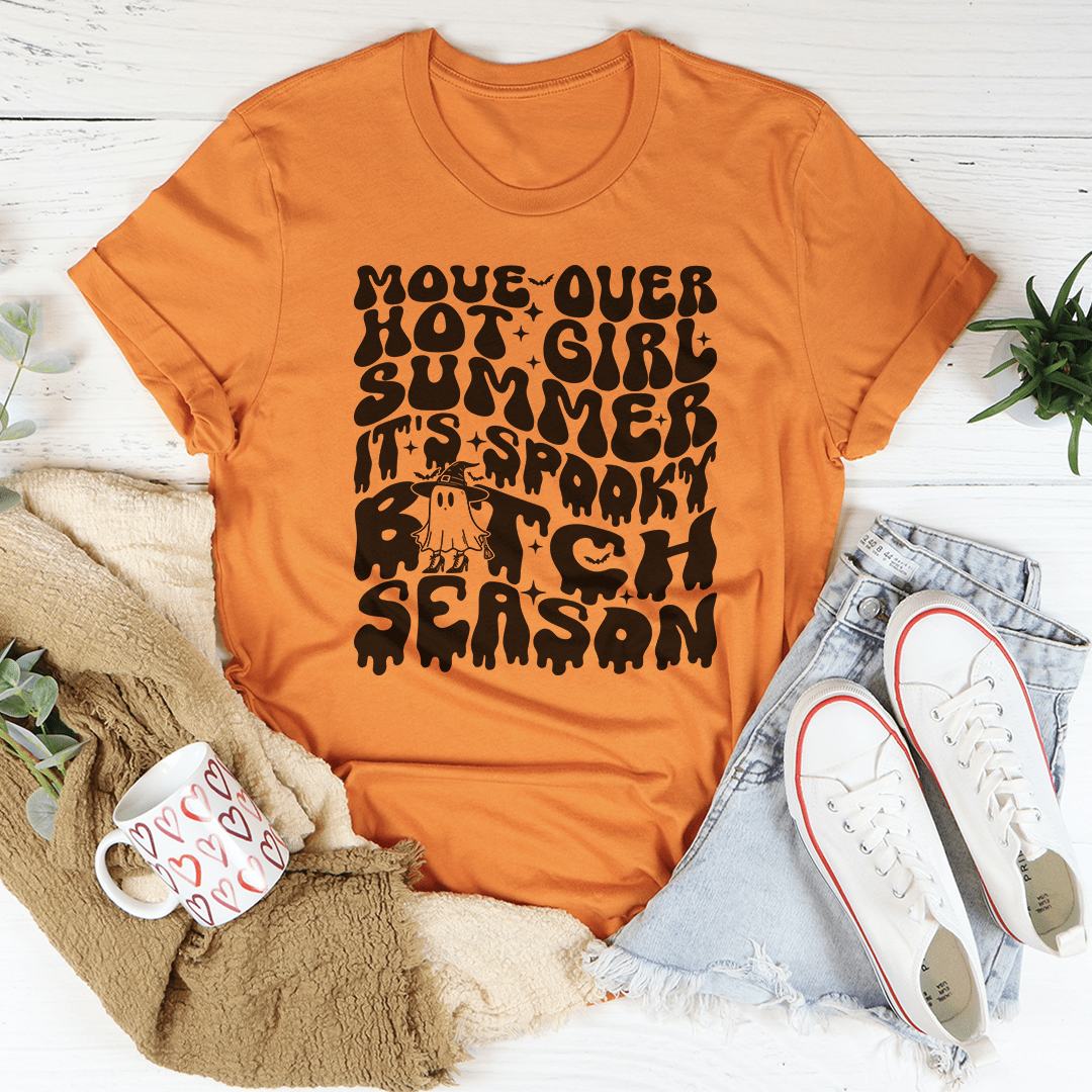 Move Over Hot Girl Summer It's Spooky B-tch Season Tee shopmerchmallow Move Over Hot Girl Summer It's Spooky B-tch Season Tee