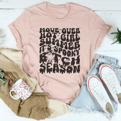 Move Over Hot Girl Summer It's Spooky B-tch Season Tee shopmerchmallow Move Over Hot Girl Summer It's Spooky B-tch Season Tee