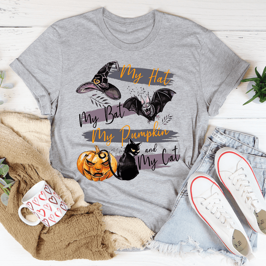 My Hat My Bat My Pumpkin And My Cat Tee shopmerchmallow My Hat My Bat My Pumpkin And My Cat Tee