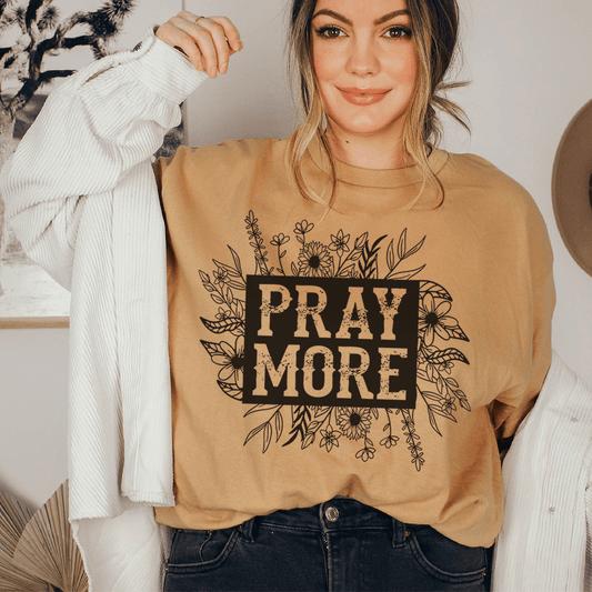 Pray More Floral Tee shopmerchmallow Pray More Floral Tee