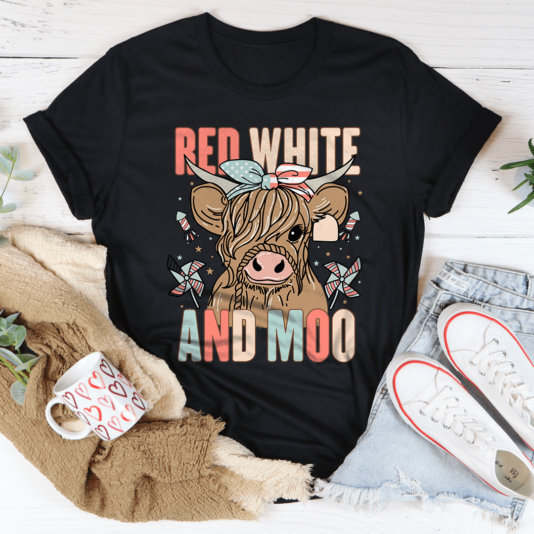 Red White And Moo Tee shopmerchmallow Red White And Moo Tee
