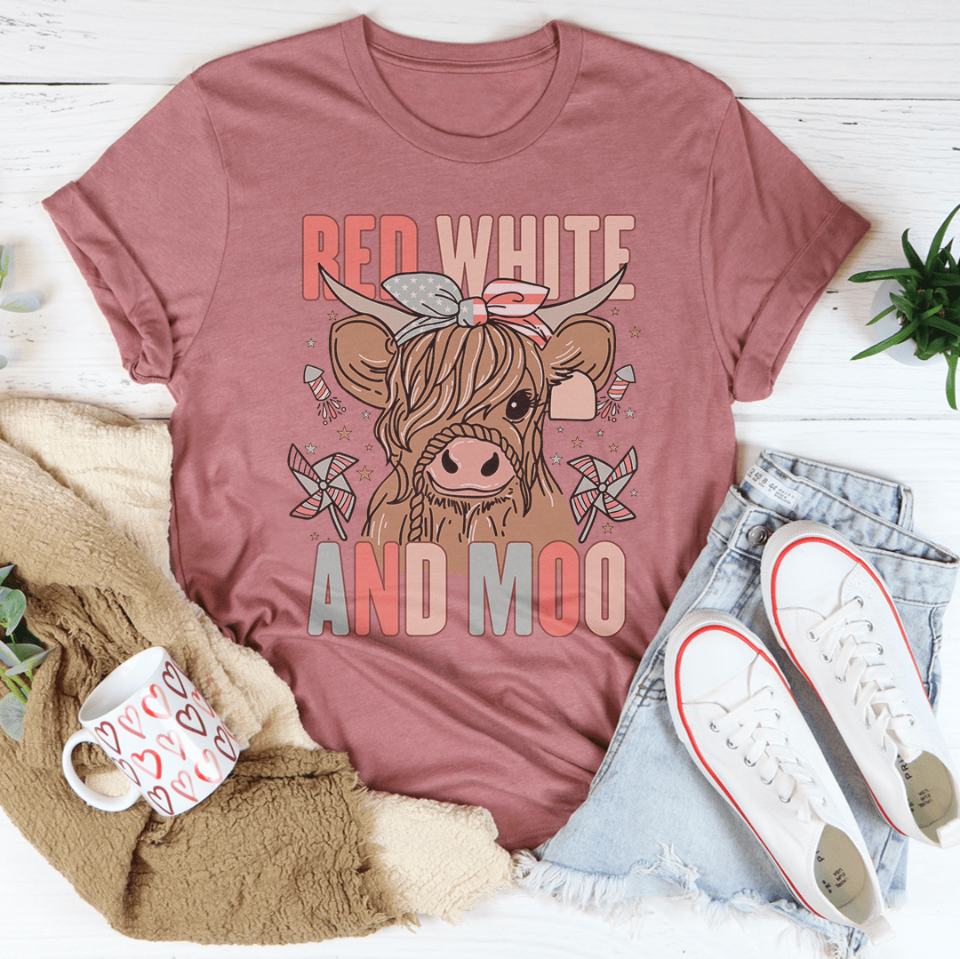 Red White And Moo Tee shopmerchmallow Red White And Moo Tee