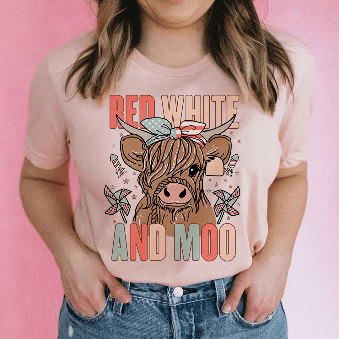 Red White And Moo Tee shopmerchmallow Red White And Moo Tee