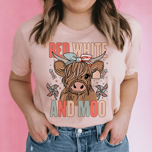 Red White And Moo Tee shopmerchmallow Red White And Moo Tee