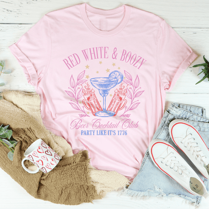 Red White & Boozy Beer & Cocktail Club Party Like It's 1776 Tee shopmerchmallow Red White & Boozy Beer & Cocktail Club Party Like It's 1776 Tee