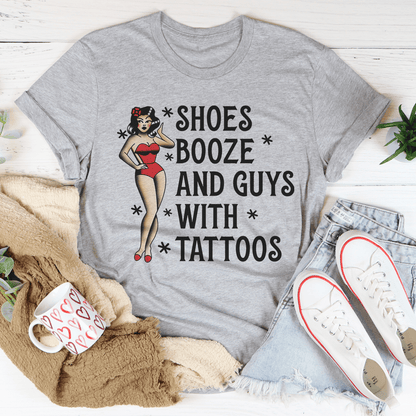Shoes Booze And Guys With Tattoos Tee shopmerchmallow Shoes Booze And Guys With Tattoos Tee