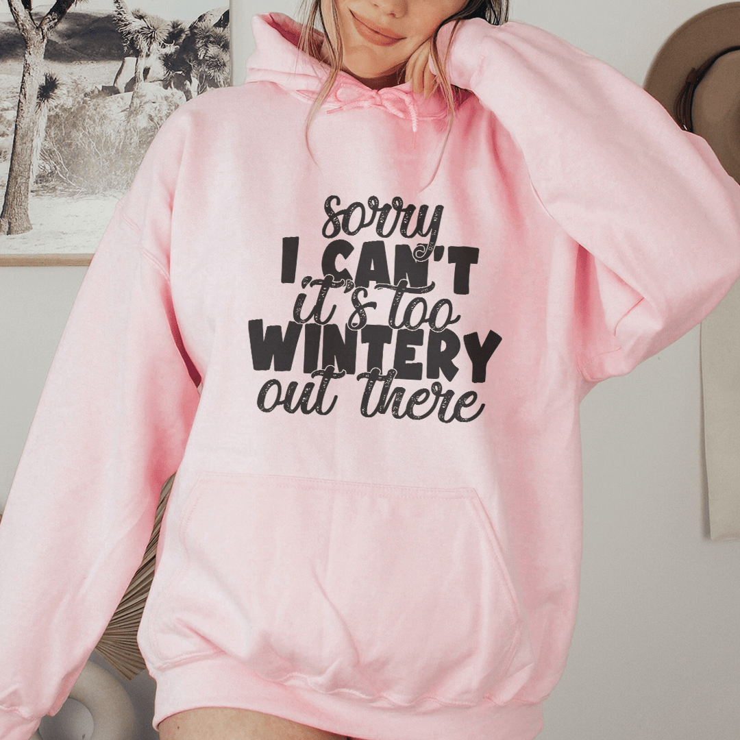 Sorry I Can't Its Too Wintery Out There Hoodie shopmerchmallow Sorry I Can't Its Too Wintery Out There Hoodie